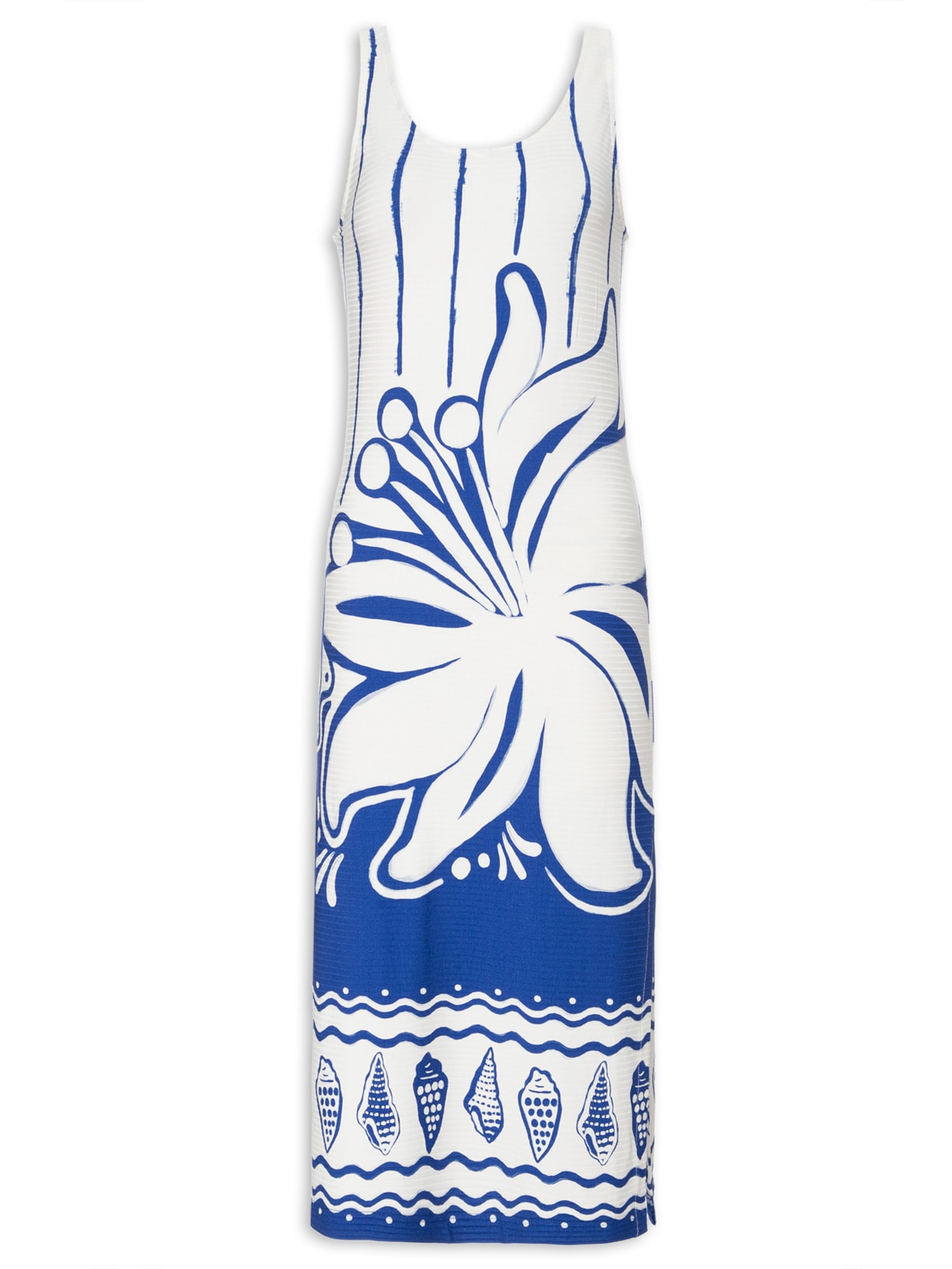 Vestido Midi Ciranda Do Mar - Azul