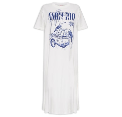 Vestido Midi Coco Gelado Azul - Off White