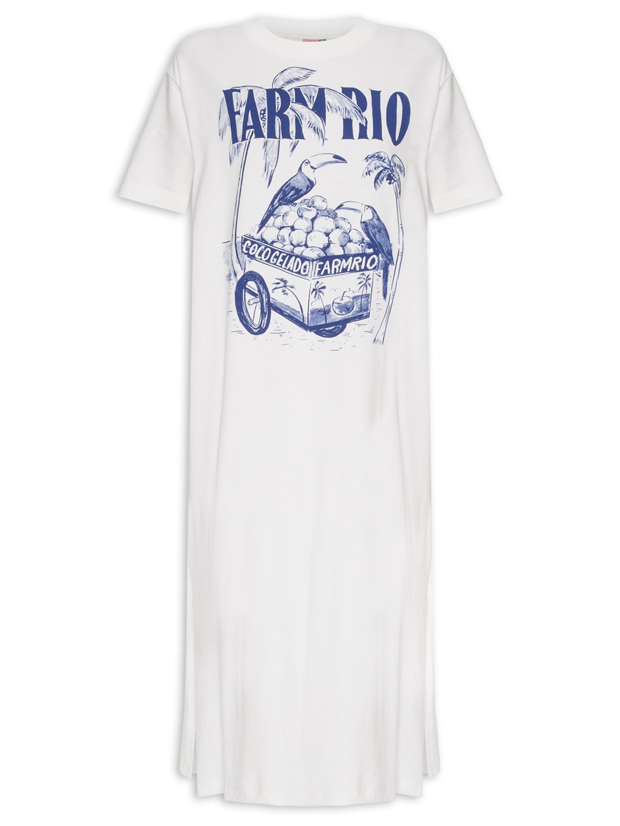 Vestido Midi Coco Gelado Azul - Off White