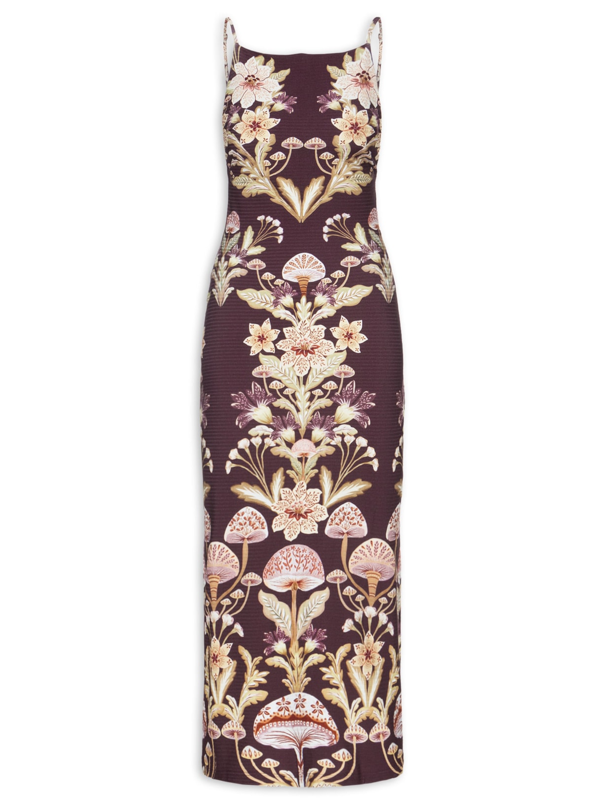 Vestido Midi Cogumelo Em Flor Vermelho Farm