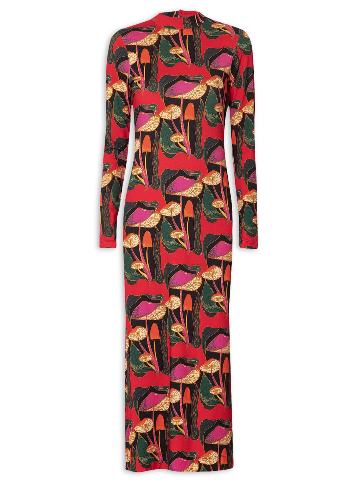 Vestido Midi Cogumelo Silvestre - Verde