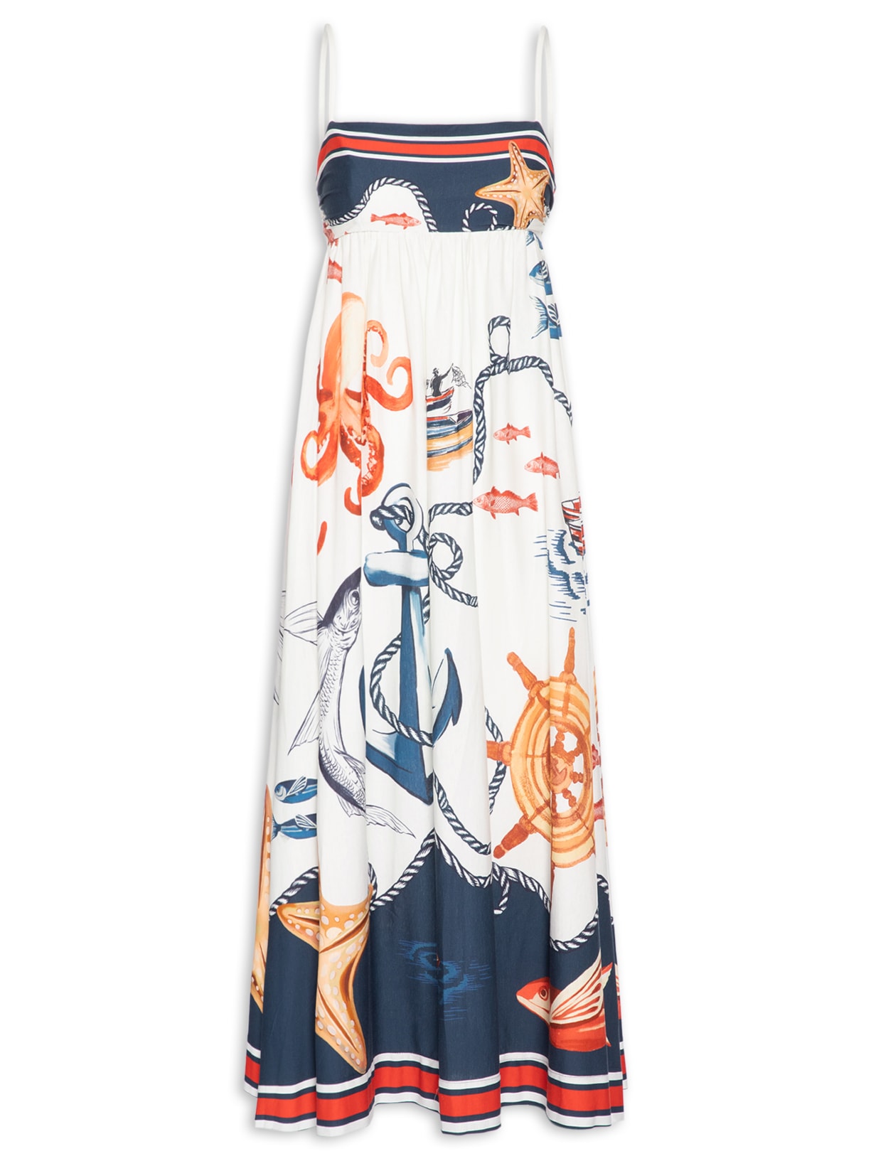 Vestido Midi Colagem – Azul Farm