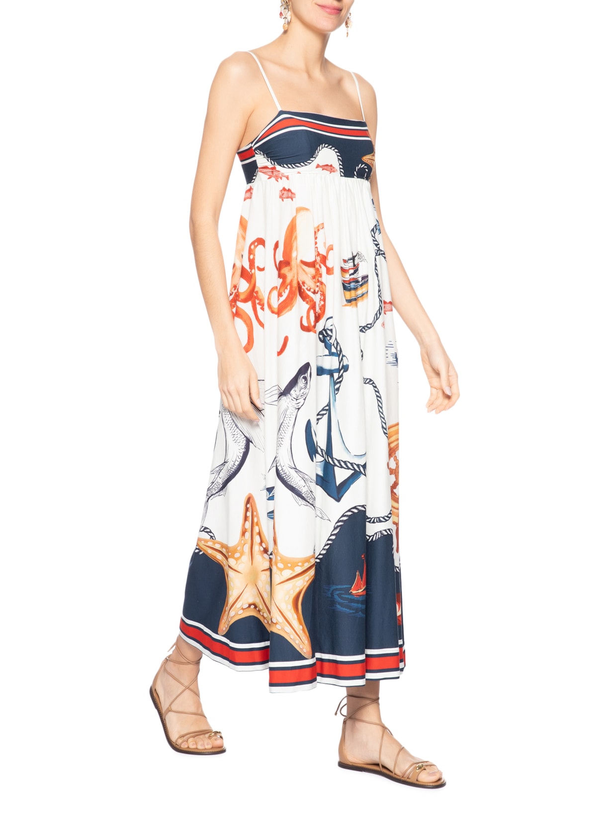 Vestido Midi Colagem – Azul Farm