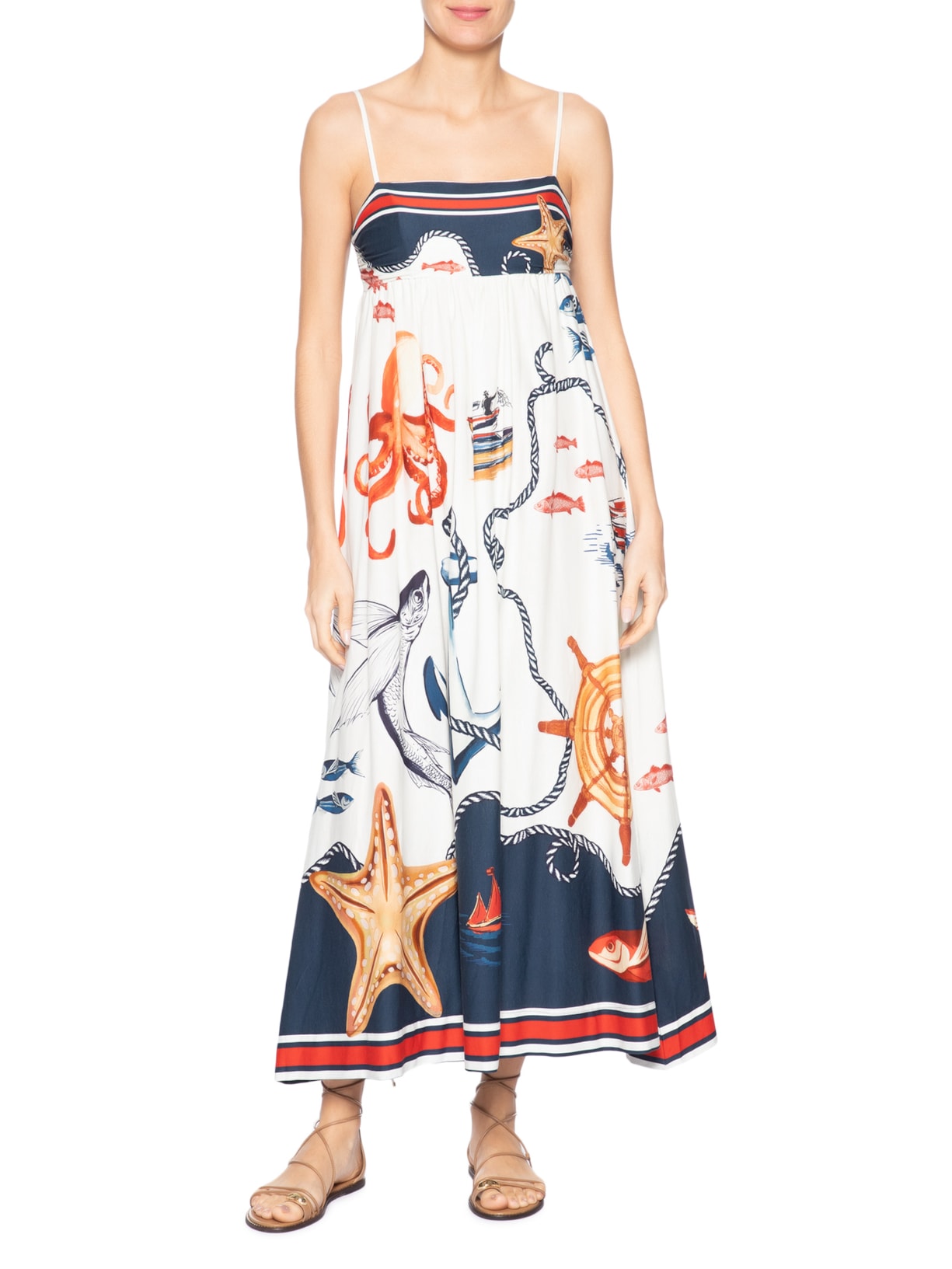 Vestido Midi Colagem – Azul Farm