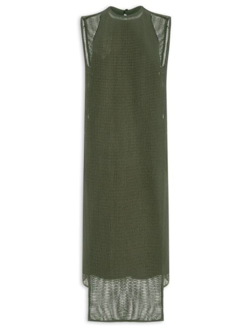 Vestido Midi Colete Tela - Verde