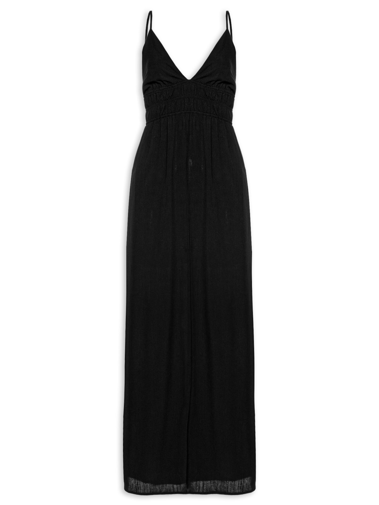 Vestido Midi com Abertura nas Costas Preto Market 33