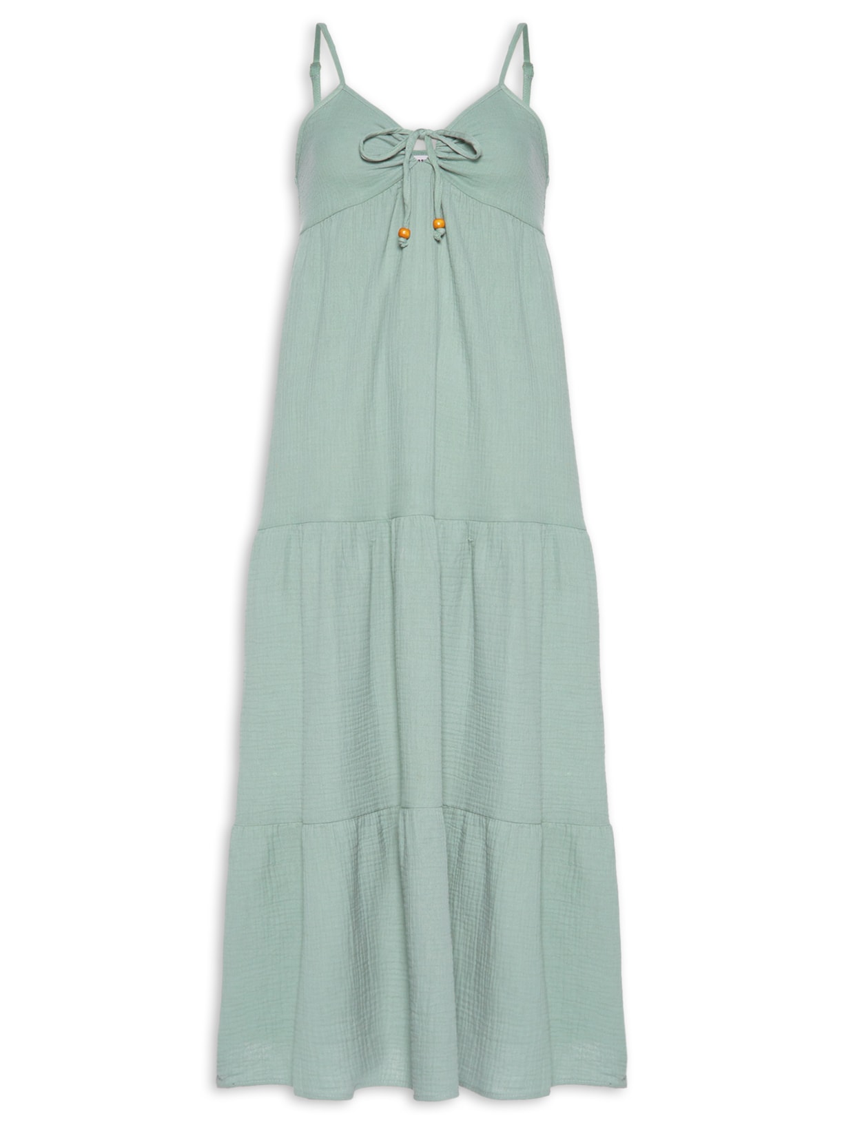 Vestido Midi Com Amarração Verde Basiq