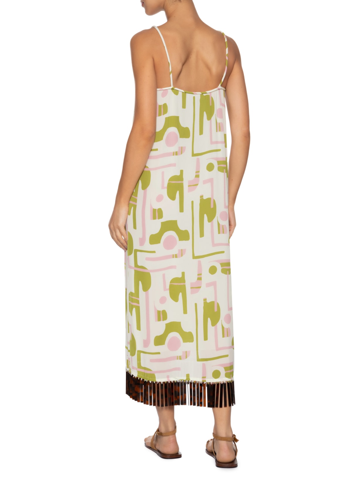 Vestido Midi Com Aplicações Verde Adriana Degreas