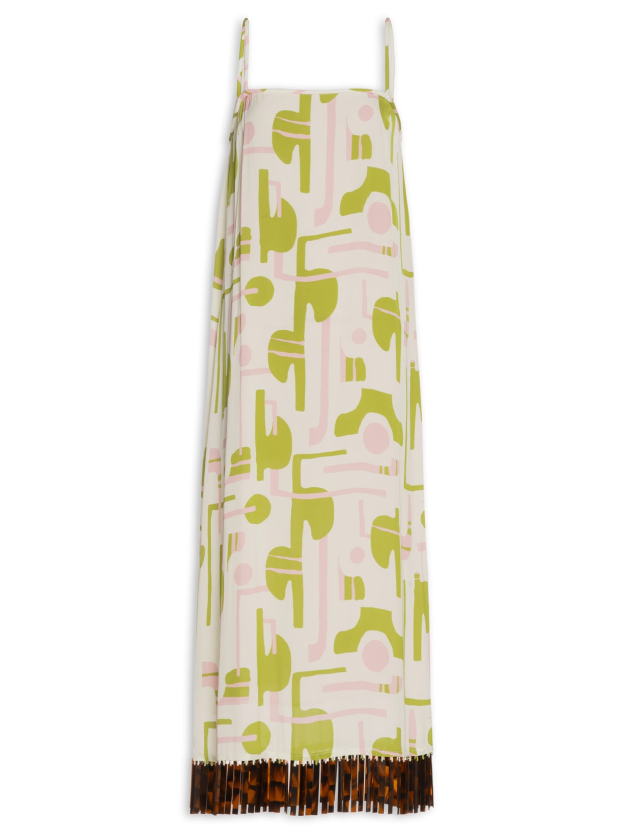 Vestido Midi Com Aplicações - Verde