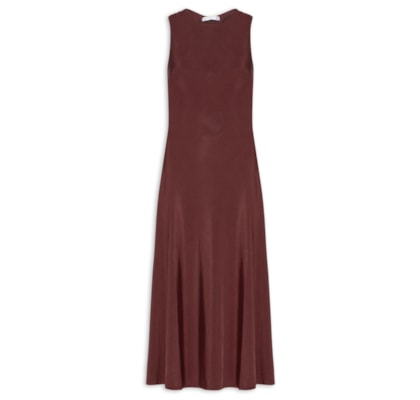 Vestido Midi Com Detalhe Nas Costas - Marrom