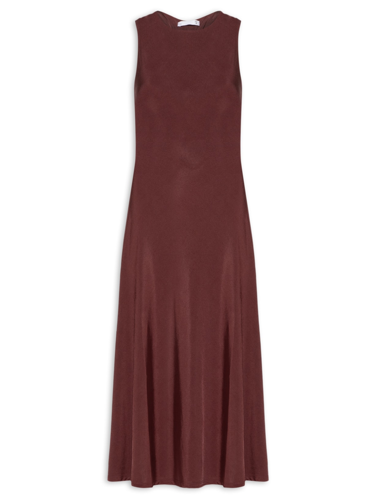 Vestido Midi Com Detalhe Nas Costas - Marrom