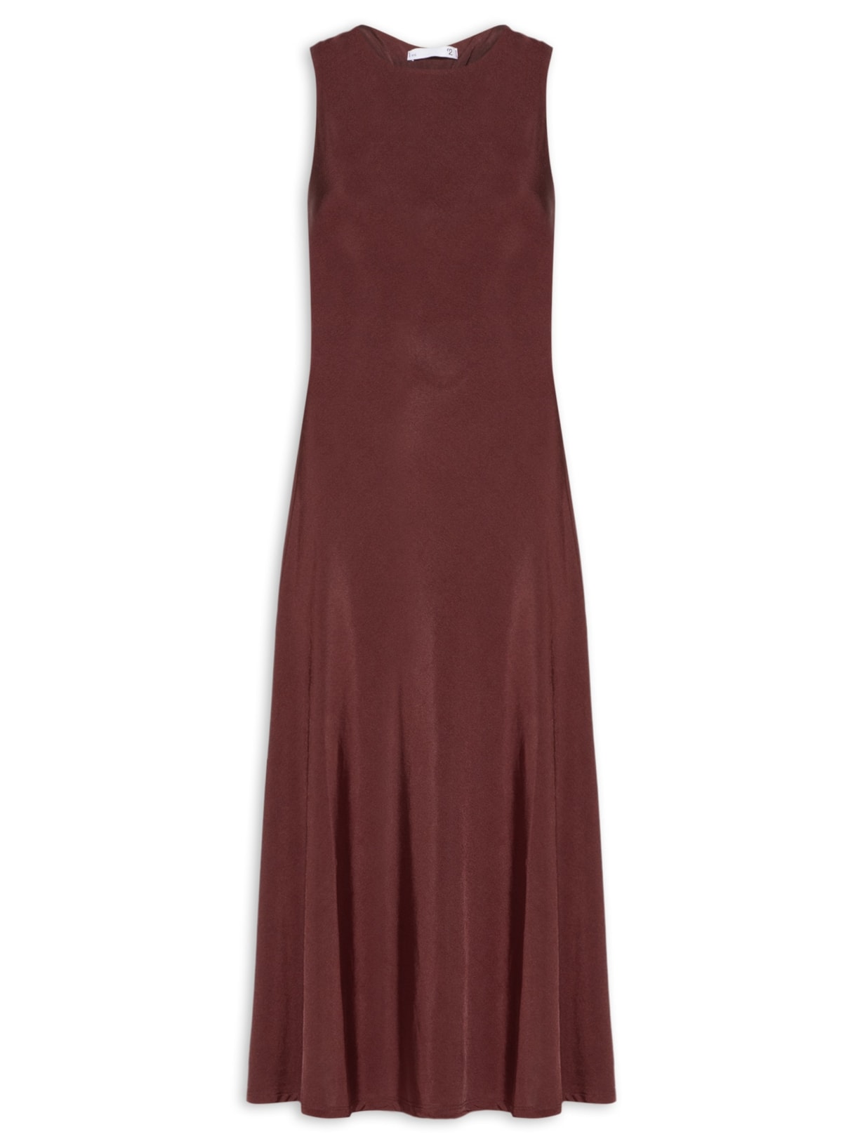 Vestido Midi Com Detalhe Nas Costas - Marrom