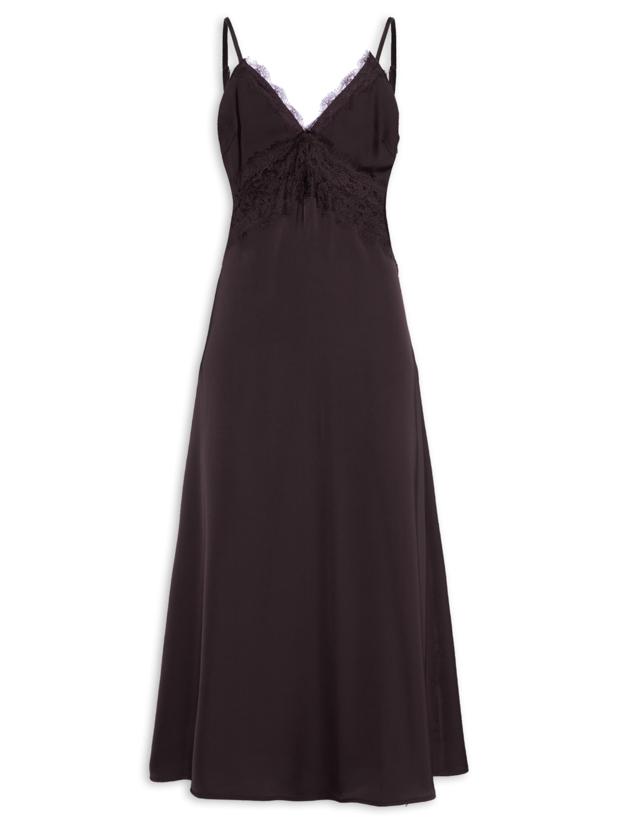 Vestido Midi Com Detalhes Em Renda Roxo Market 33