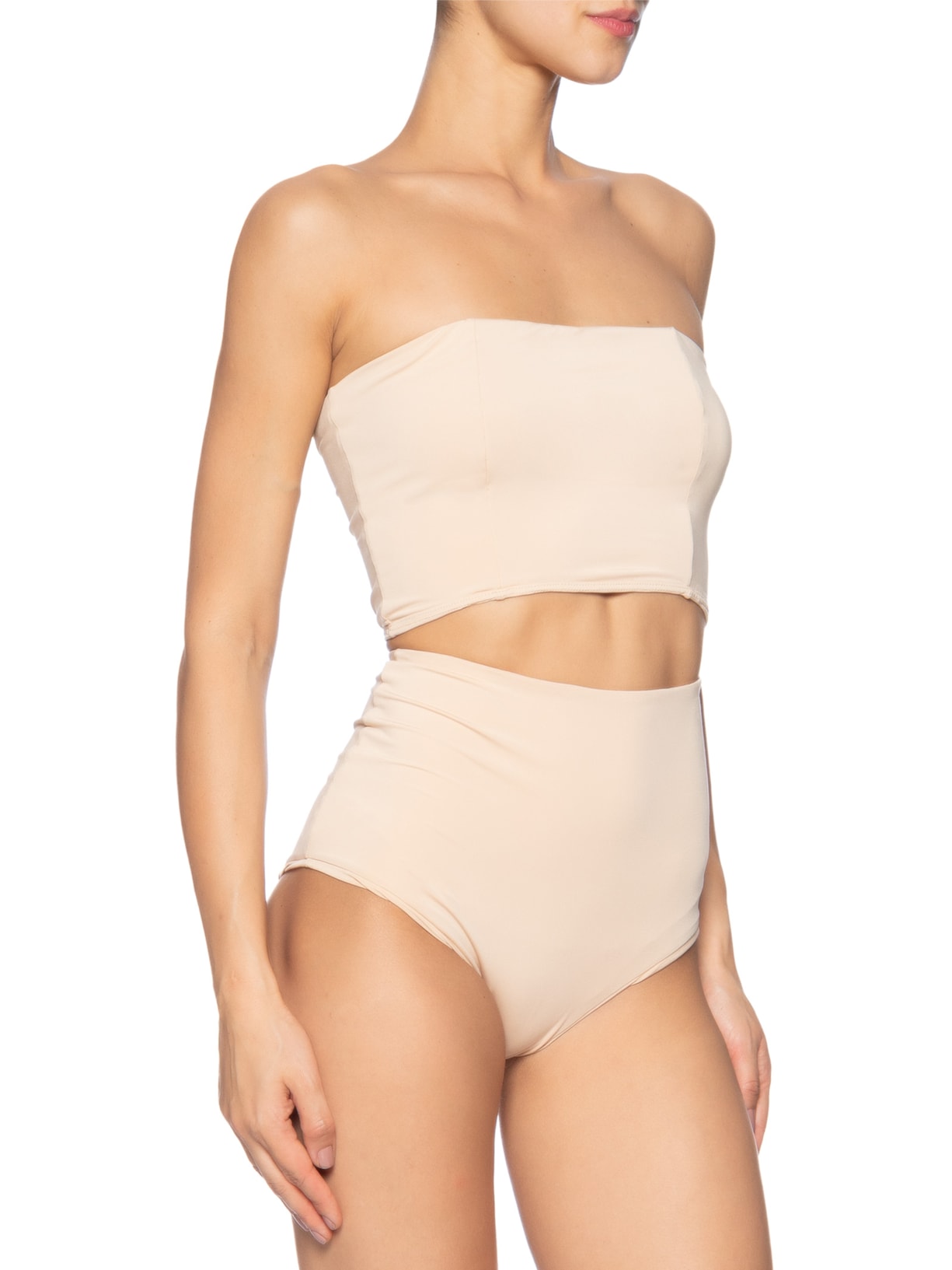 Vestido Midi Com Fenda Nas Costas Em Renda Bege '2Essential