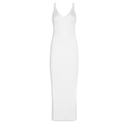 Vestido Midi Com Luréx - Branco