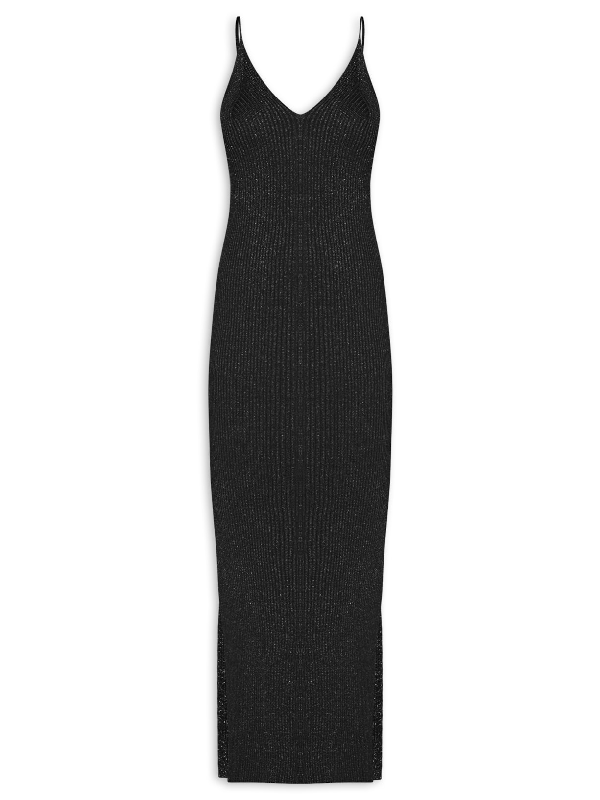 Vestido Midi Com Luréx Preto Market 33