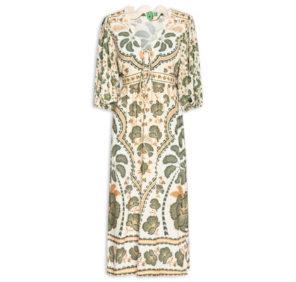 Vestido Midi Com Manga Riad - Verde