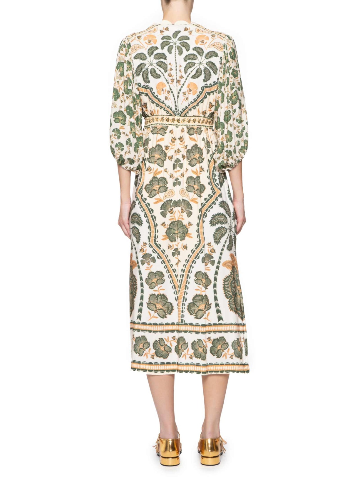 Vestido Midi Com Manga Riad Verde Farm