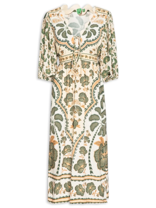 Vestido Midi Com Manga Riad - Verde