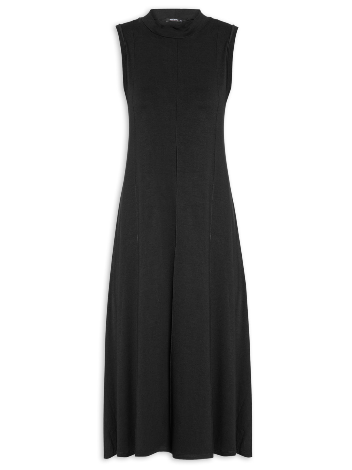 Vestido Midi Com Nervura - Preto