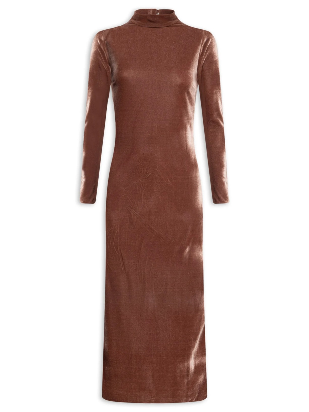 Vestido Midi Com Recorte Nas Costas Marrom '2Essential