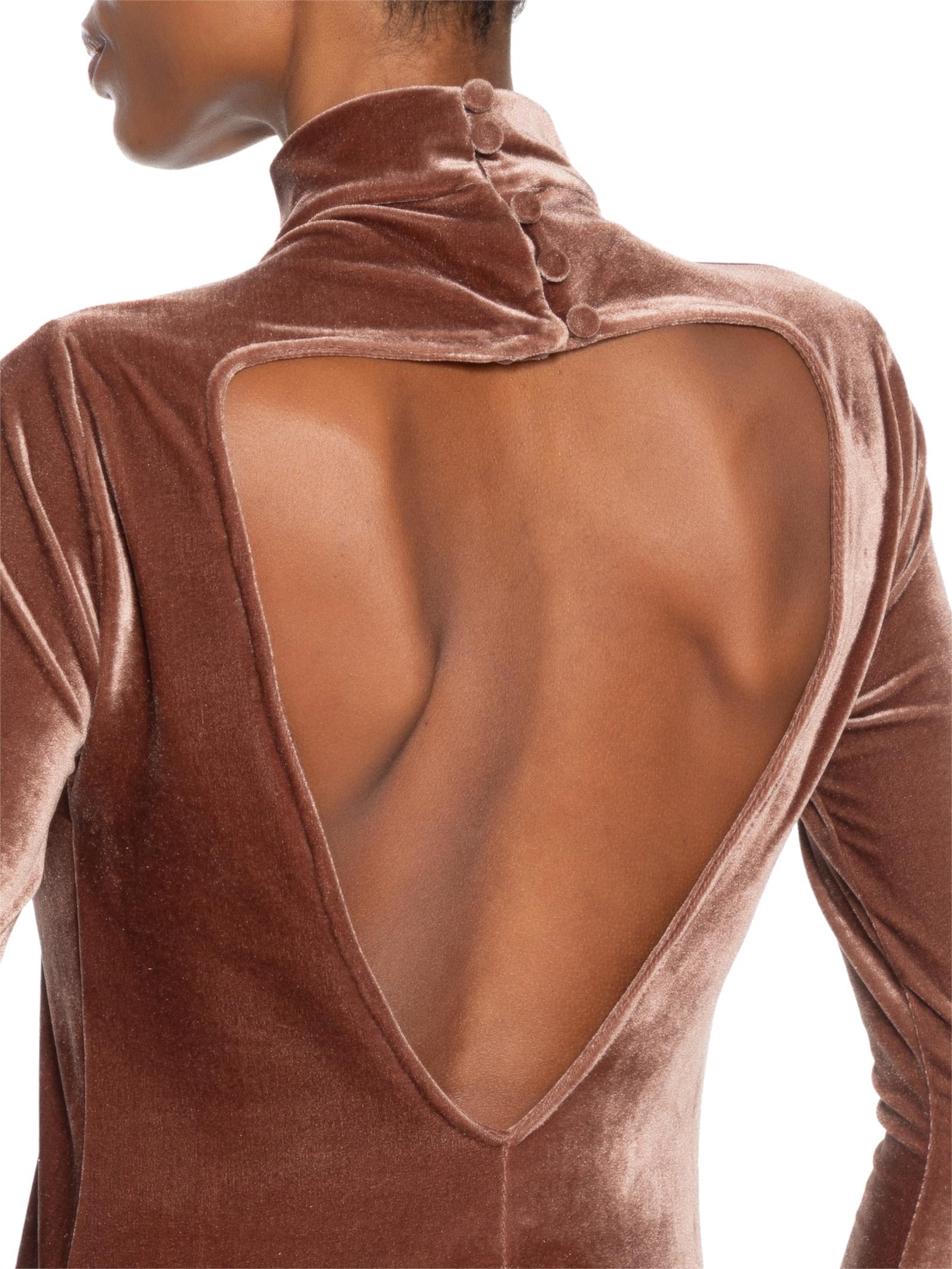 Vestido Midi Com Recorte Nas Costas Marrom '2Essential