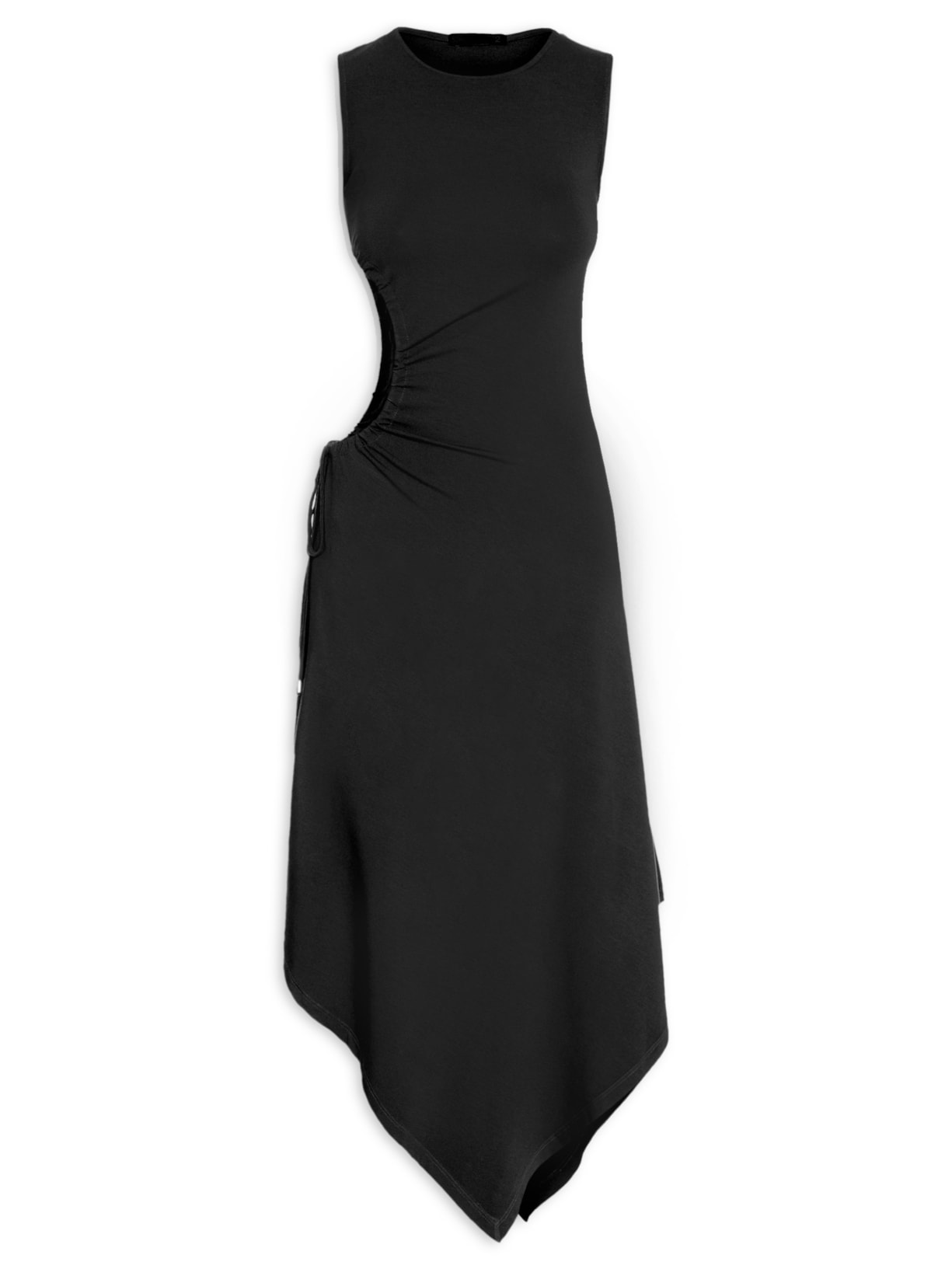 Vestido Midi Com Recorte - Preto