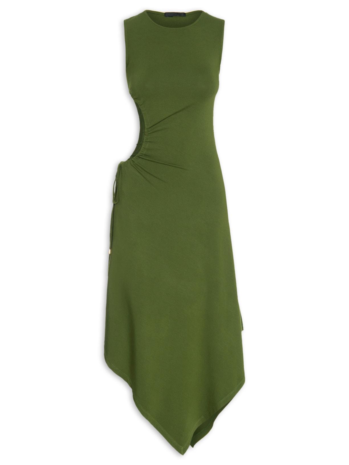 Vestido Midi Com Recorte - Verde