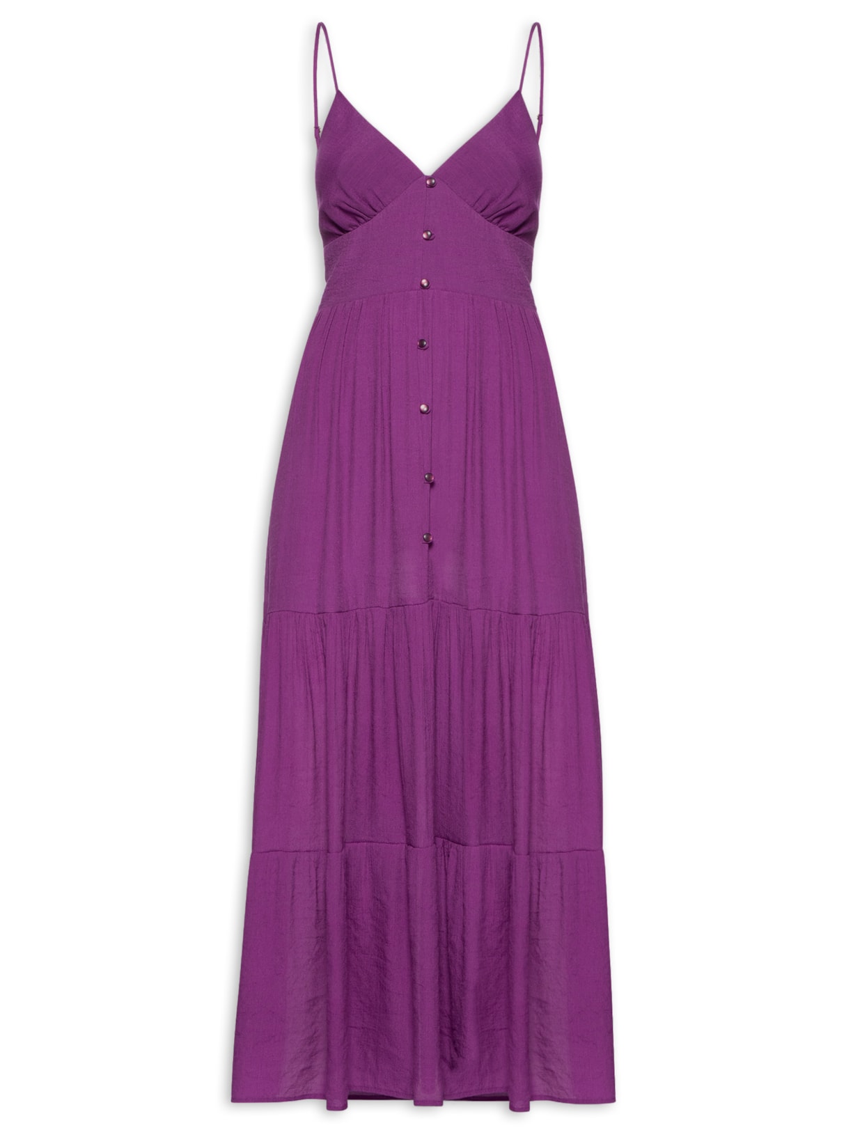 Vestido Midi Com Recortes Na Saia - Roxo