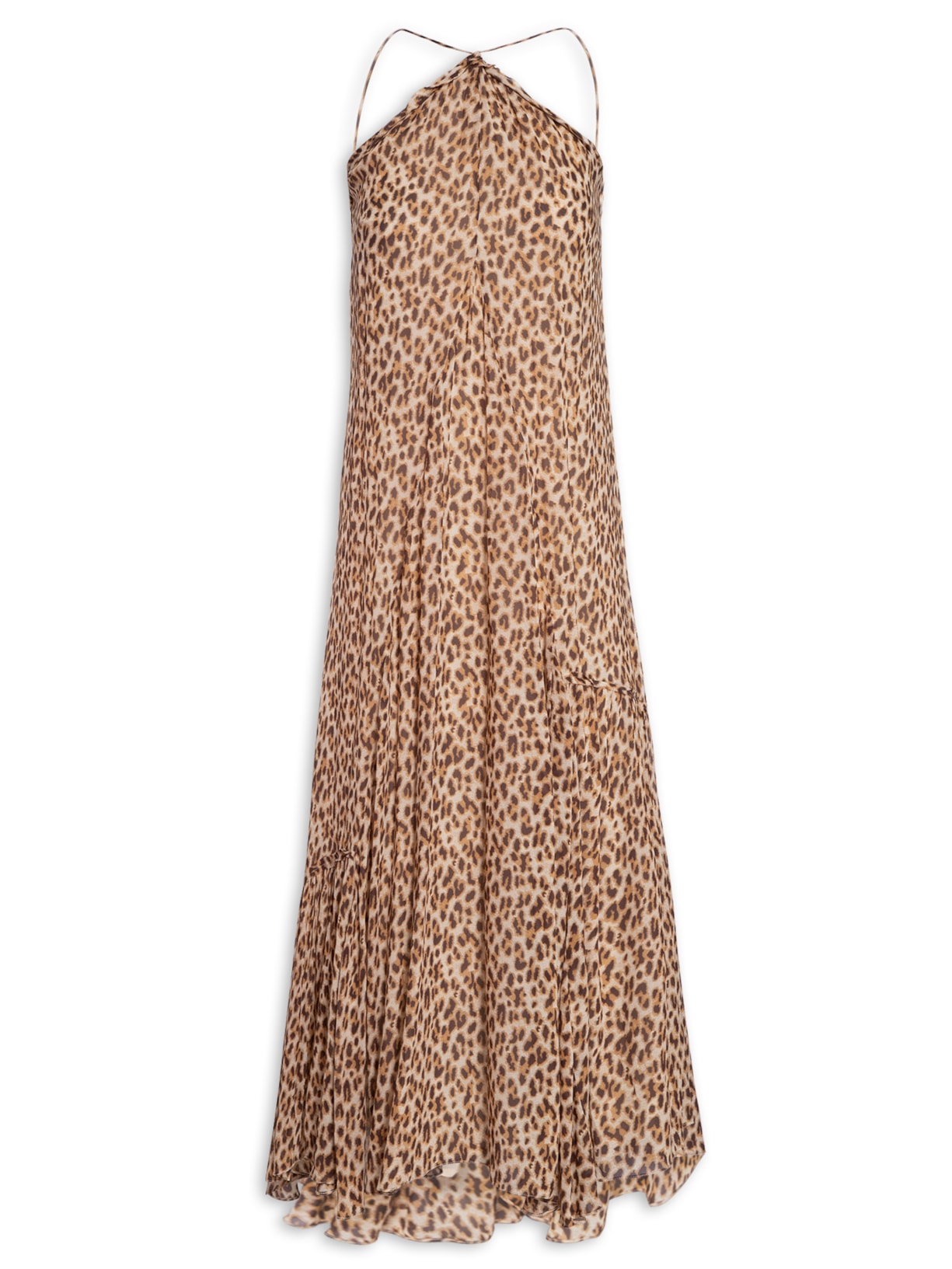 Vestido Midi Com Recortes Onça - Animal Print