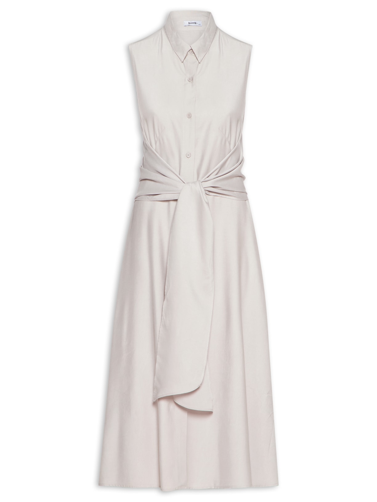 Vestido Midi Com Transpasse - Cinza