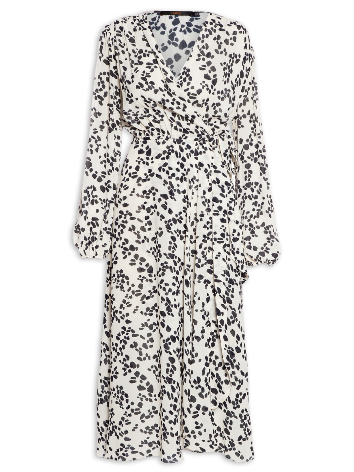 Vestido Midi Com Transpasse Pois Granilit - Branco