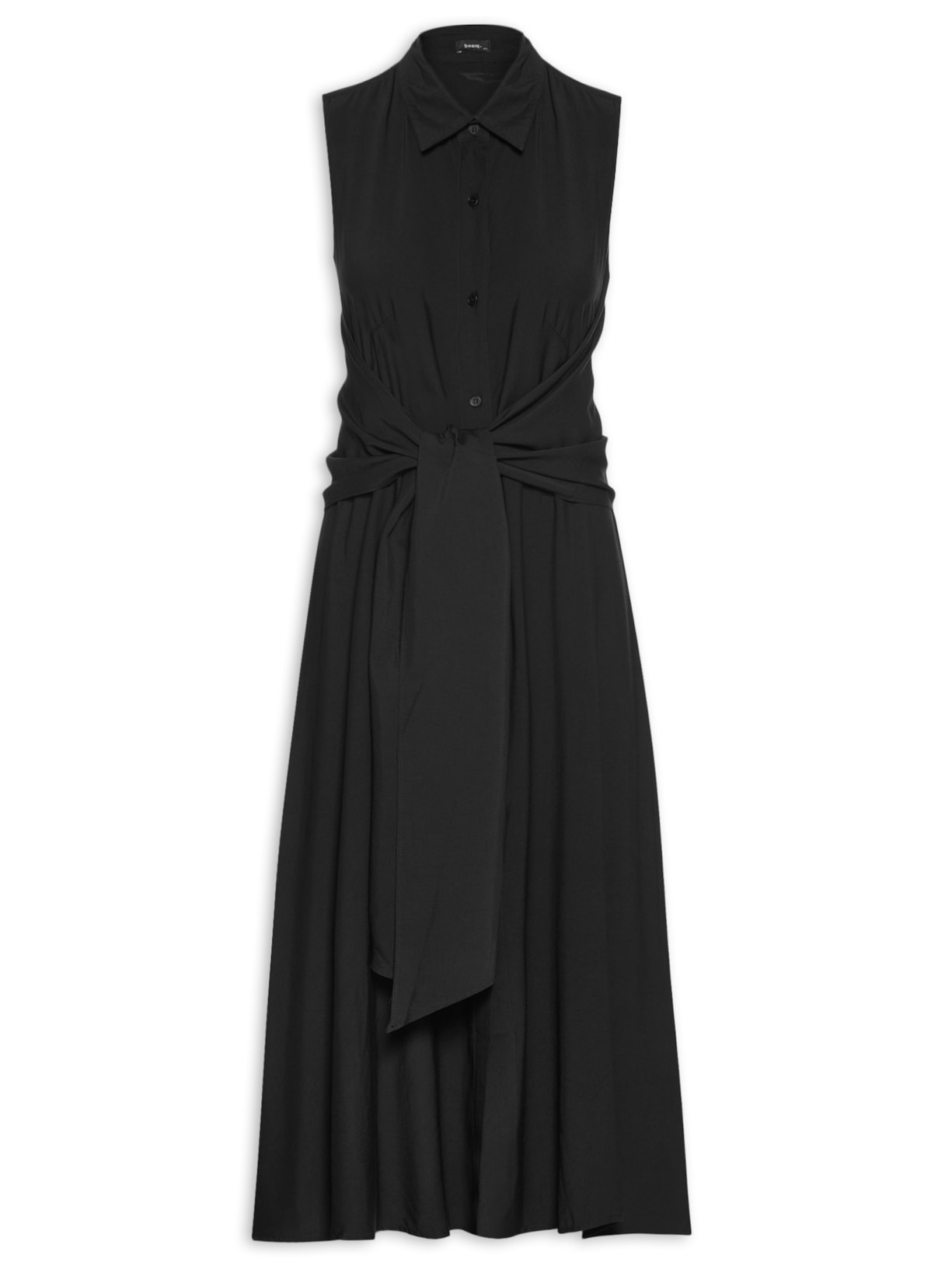 Vestido Midi Com Transpasse - Preto