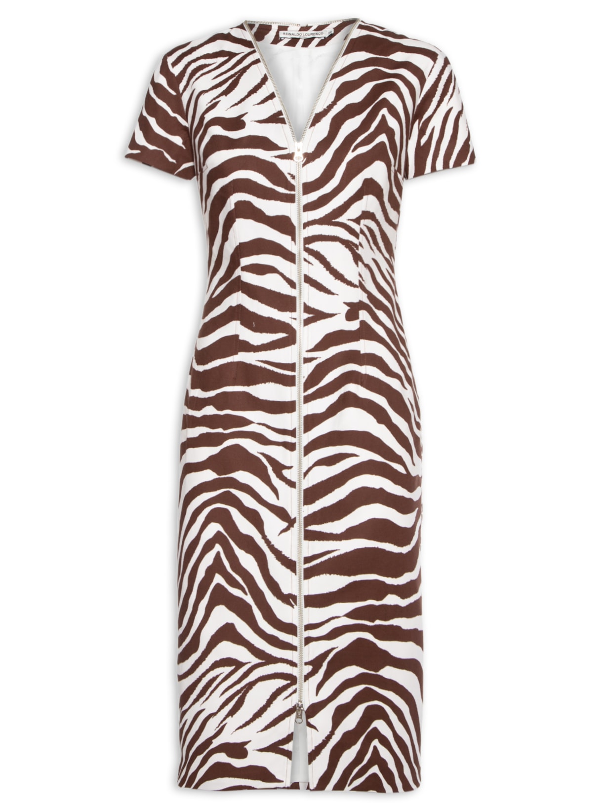 Vestido Midi Com Zíper - Animal Print
