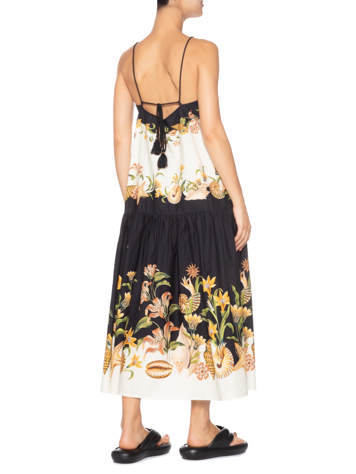 Vestido Midi Concha Surreal Preto Farm