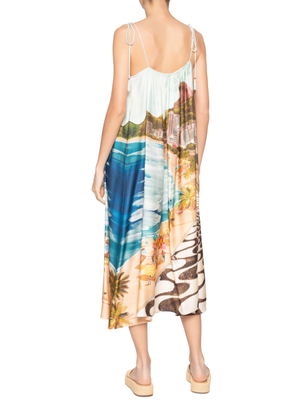 Vestido Midi Copacabana Azul Farm