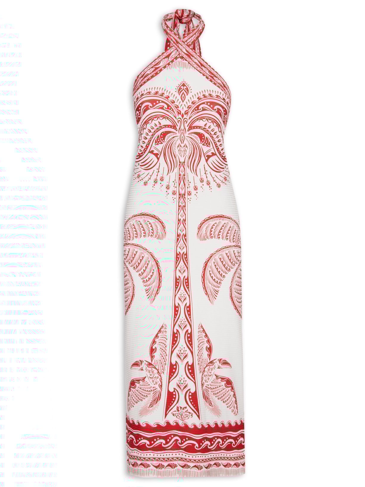 Vestido Midi Coqueiro Majestoso - Vermelho