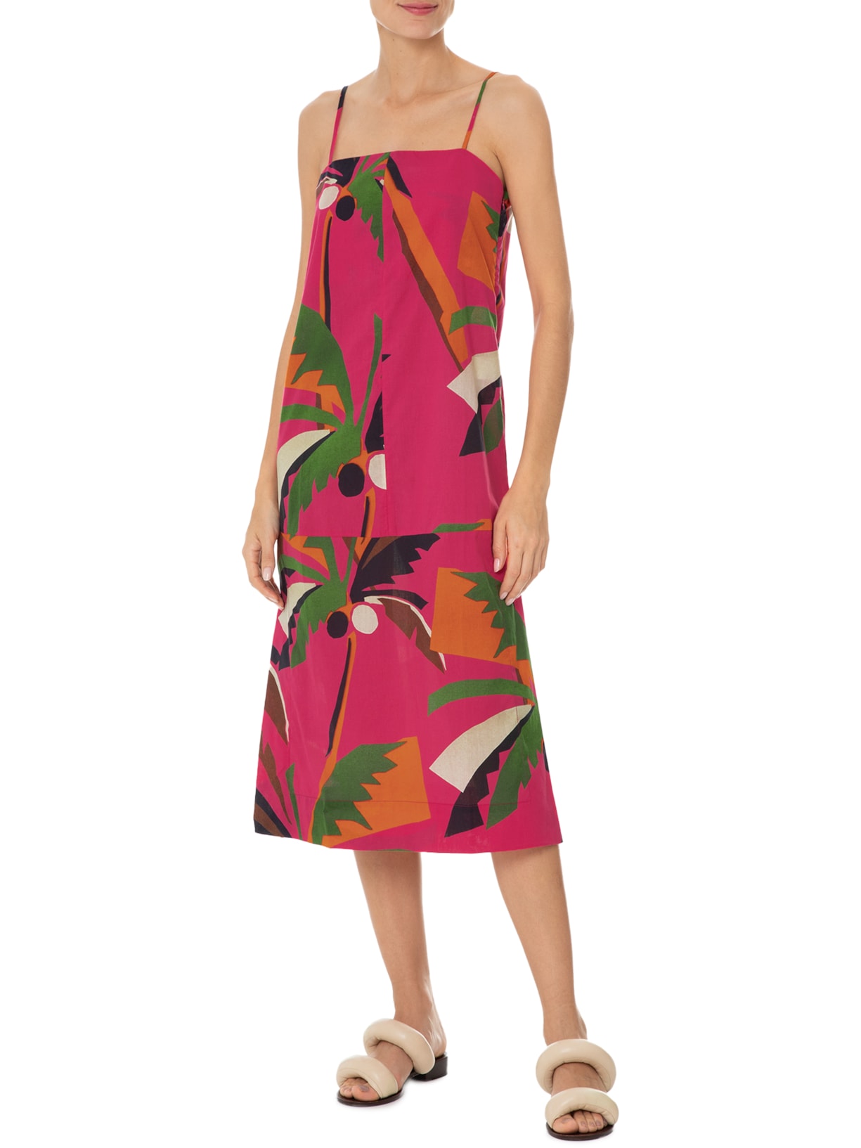 Vestido Midi Coqueiro Rosa Osklen