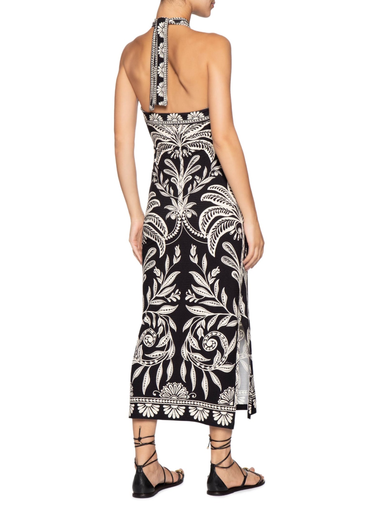 Vestido Midi Coqueiro Sereno Preto Farm