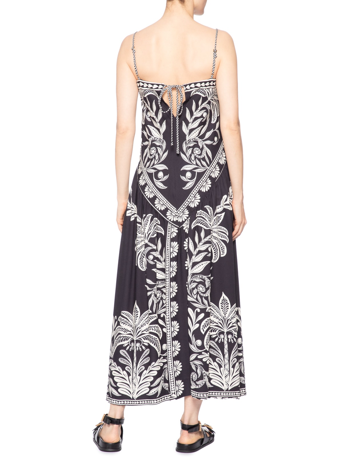 Vestido Midi Coqueiro Sereno Preto Farm