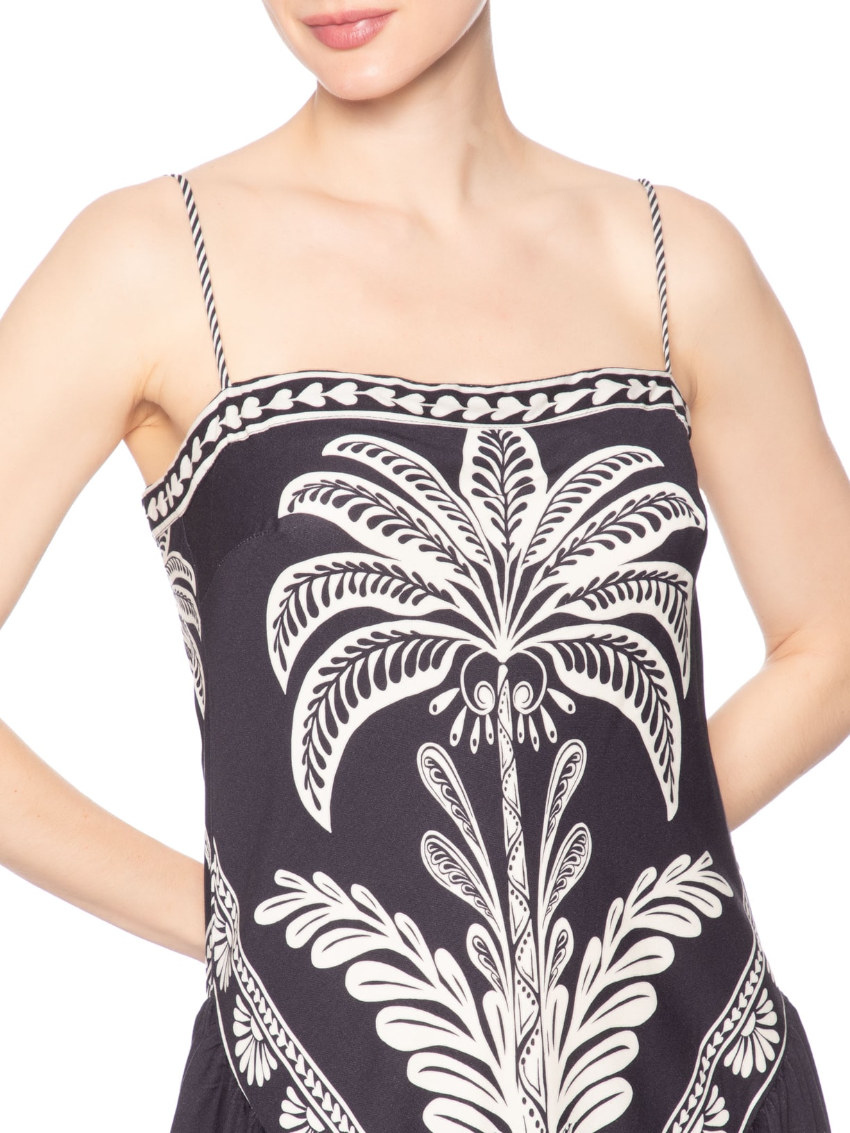 Vestido Midi Coqueiro Sereno Preto Farm