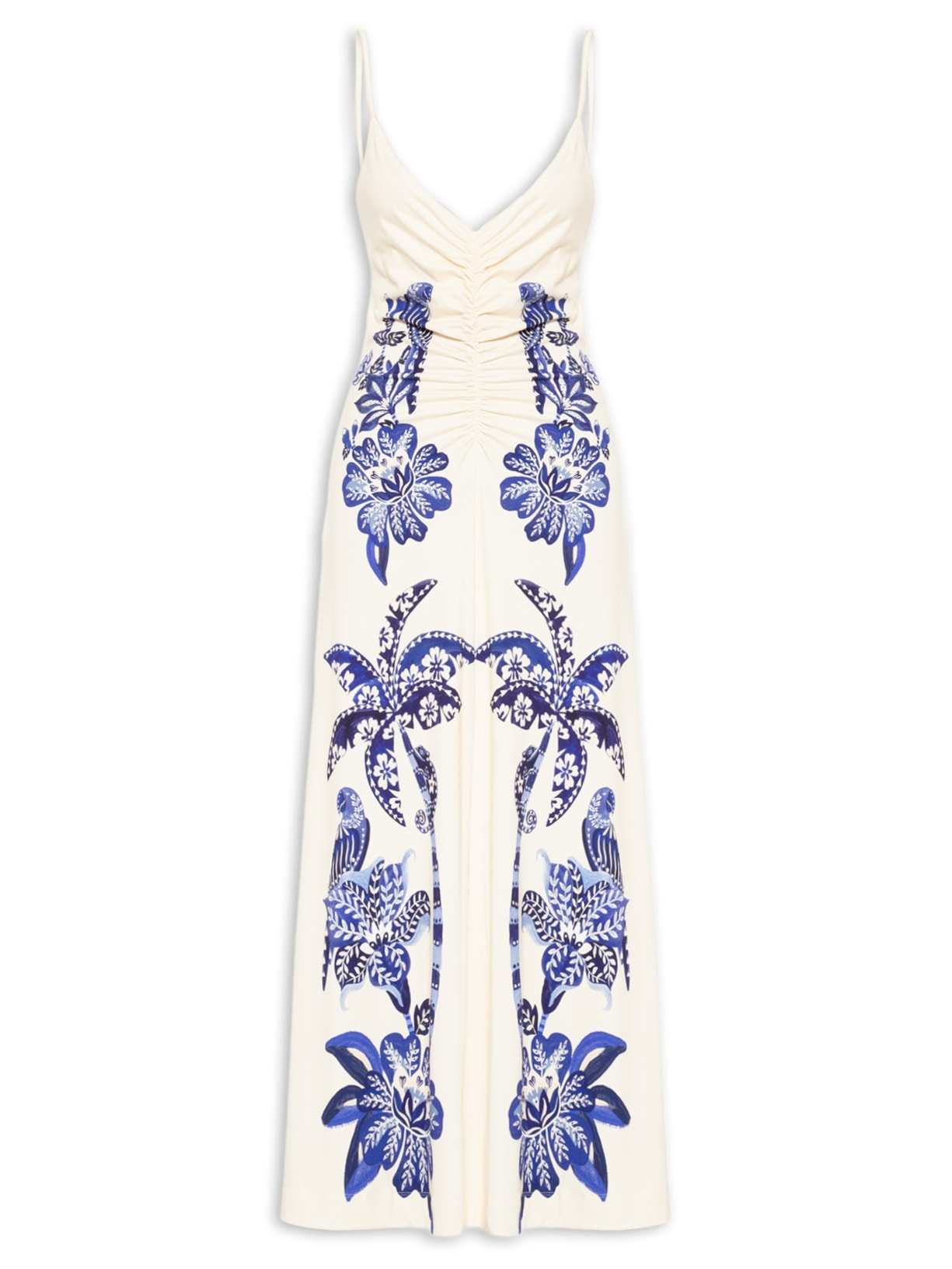 Vestido Midi Coqueiro Tropical - Branco