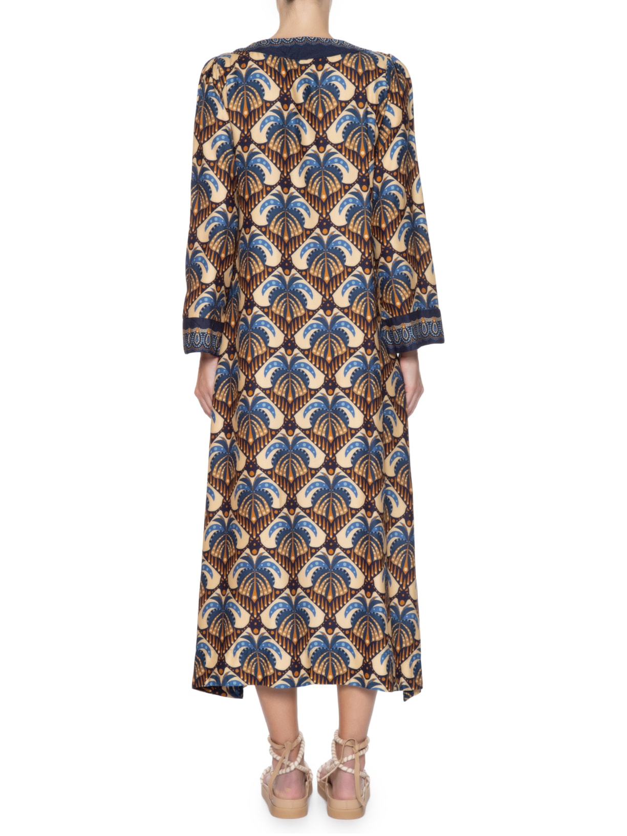 Vestido Midi Coqueirou Azul Farm