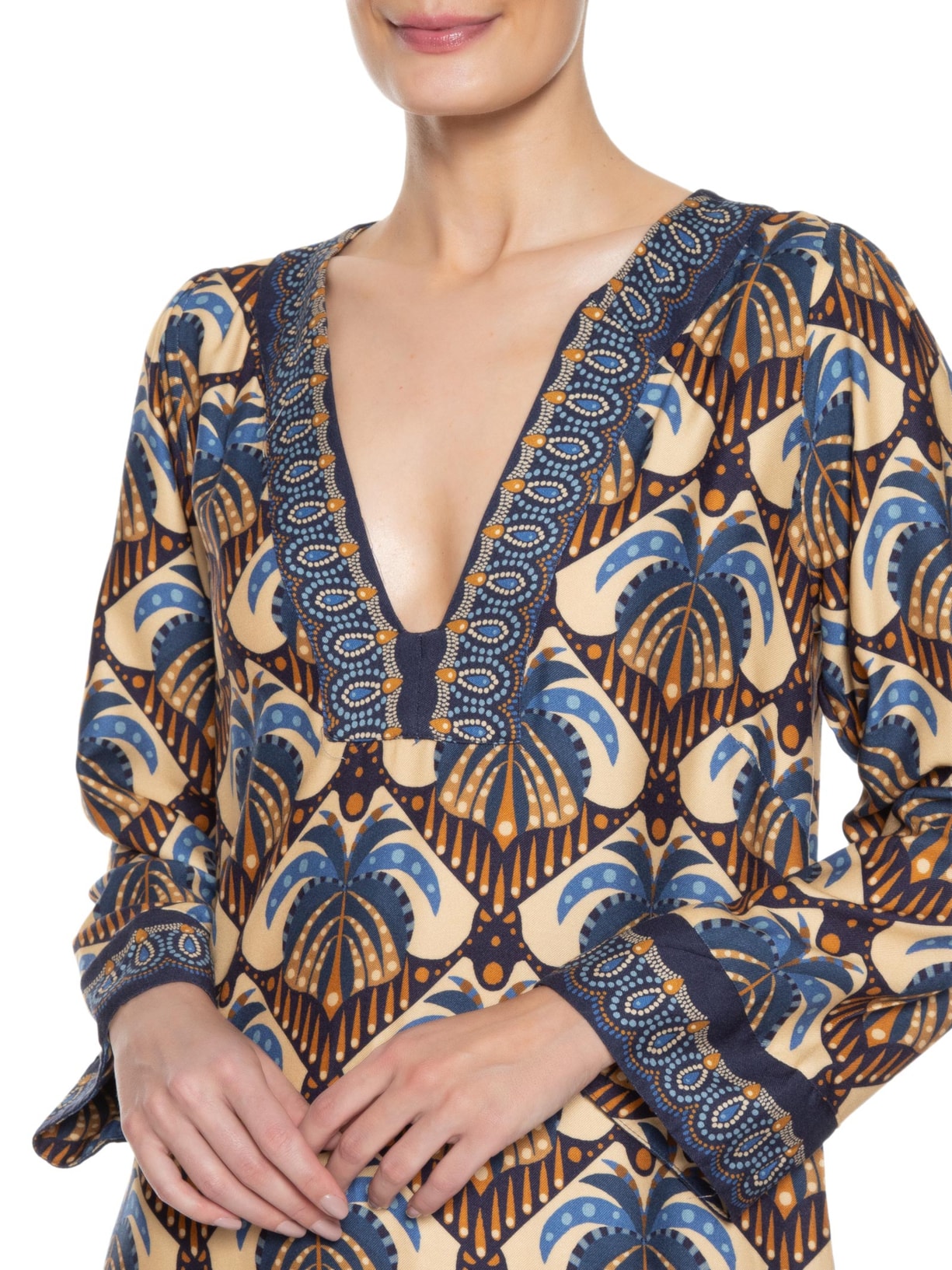 Vestido Midi Coqueirou Azul Farm