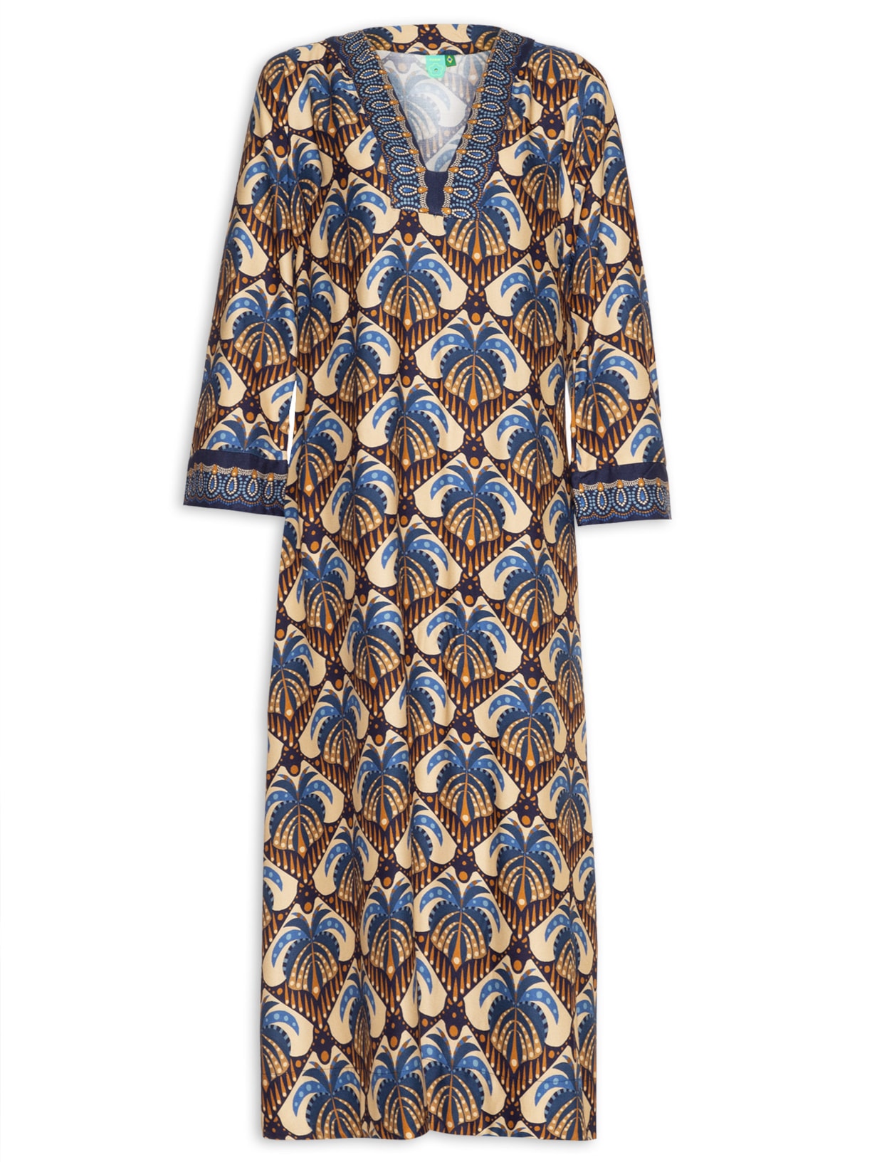 Vestido Midi Coqueirou Azul Farm