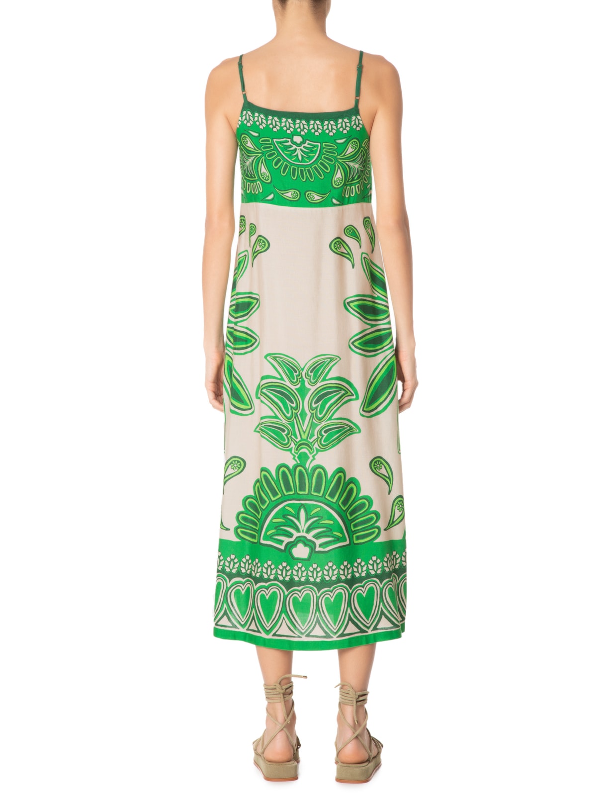 Vestido Midi Coquetel Boho Verde Farm