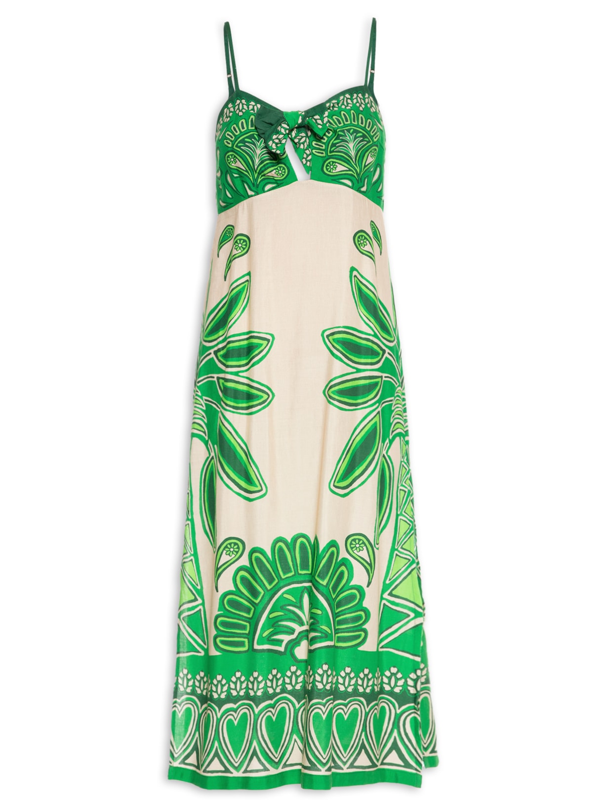 Vestido Midi Coquetel Boho Verde Farm