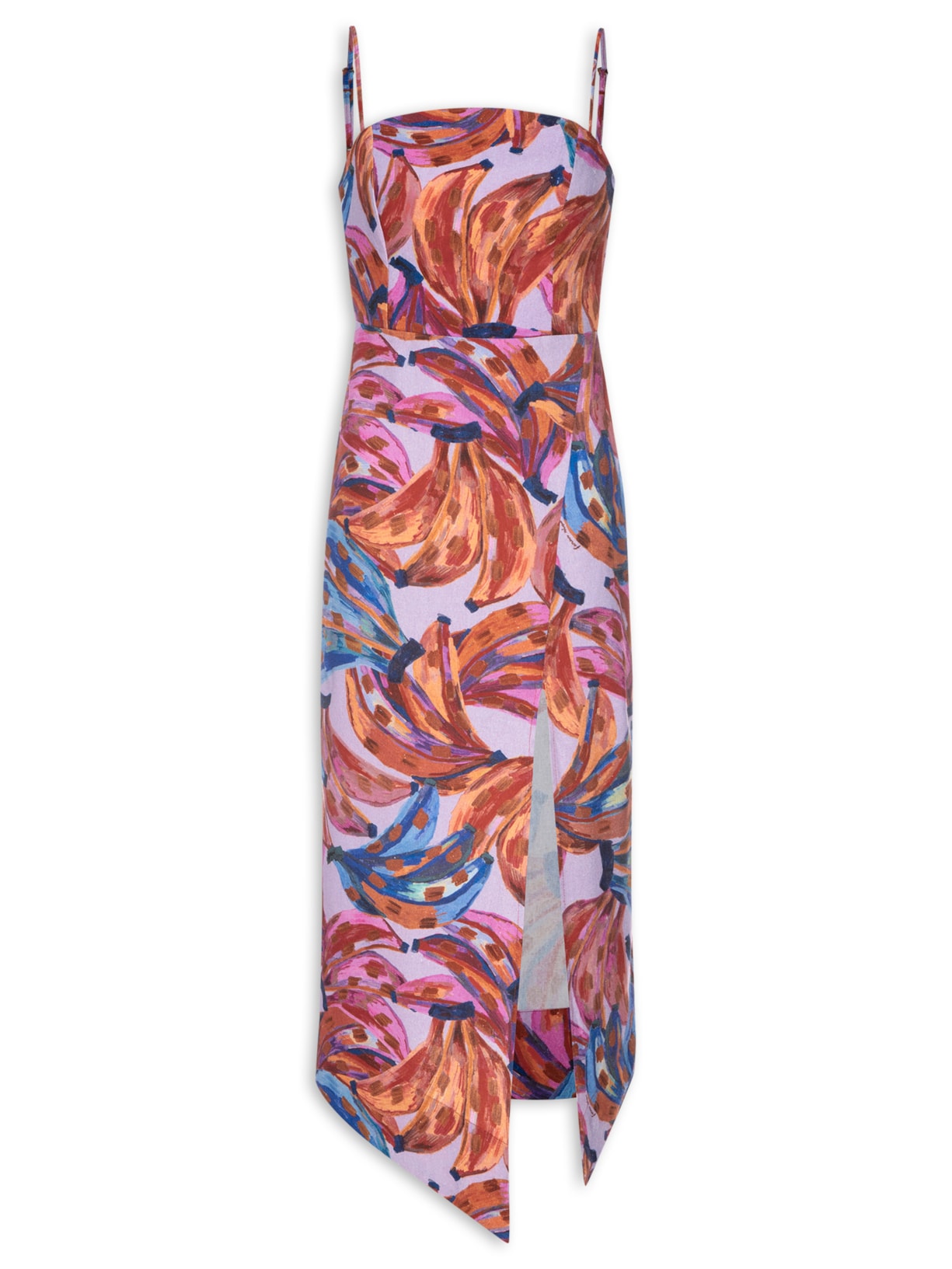 Vestido Midi Cor De Banana - Roxo