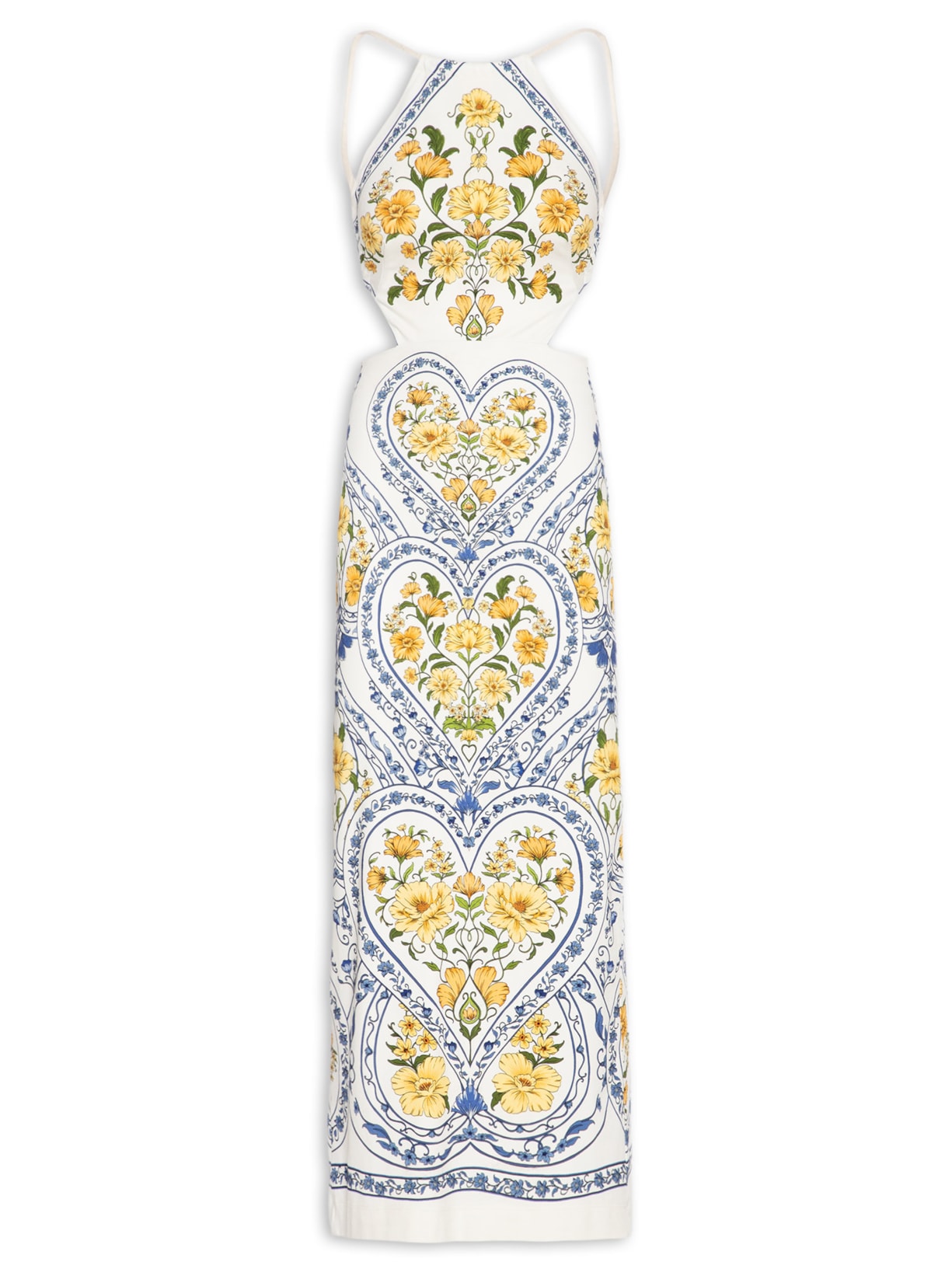 Vestido Midi Coração Boho – Azul
