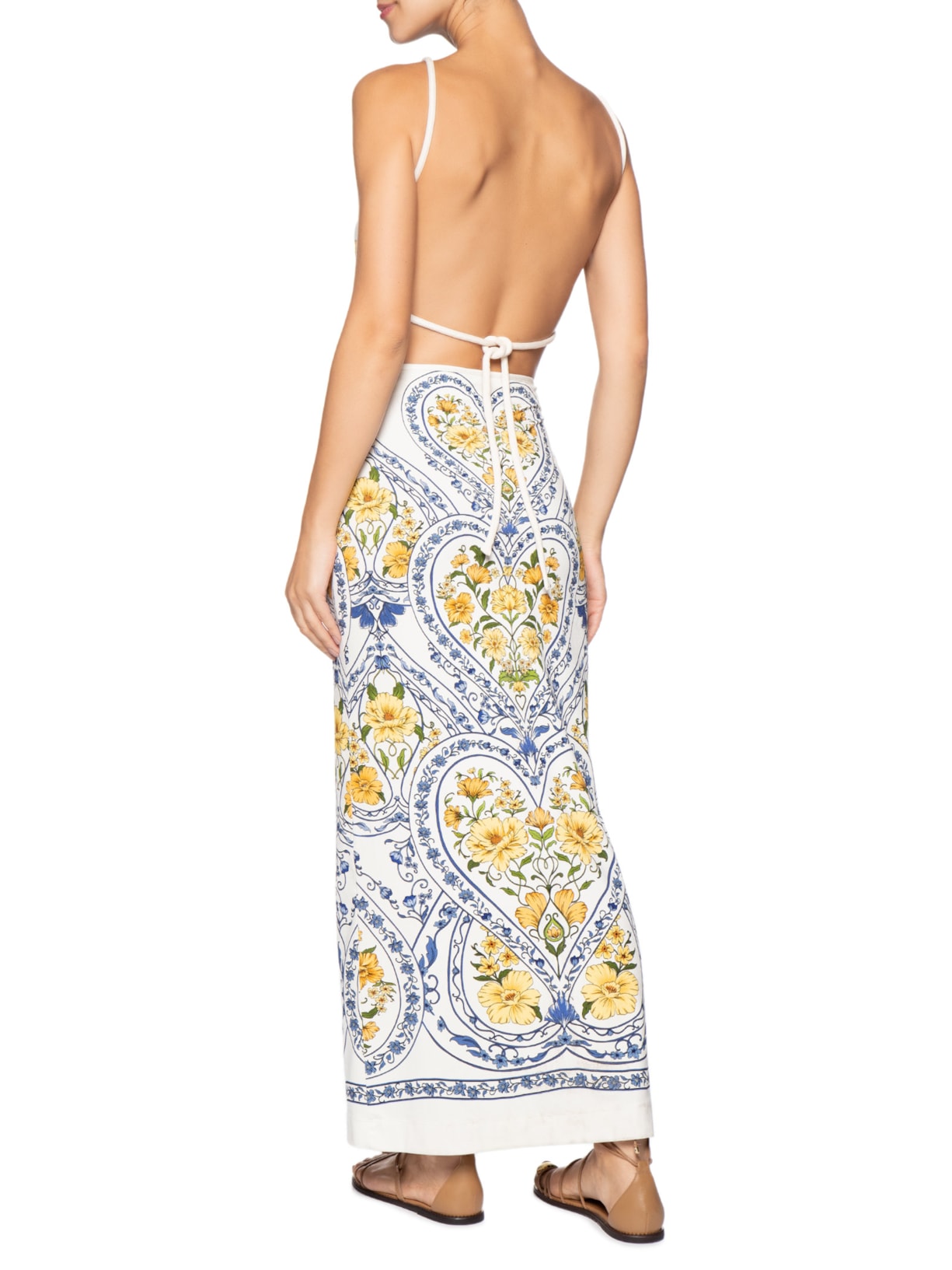 Vestido Midi Coração Boho – Azul Farm